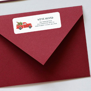 Holidays Moving Christmas Red Truck Return Address