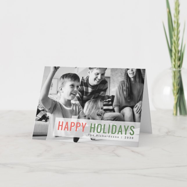 Holidays Photo | Modern Family Kids Joy Happiness Holiday Card (Front)