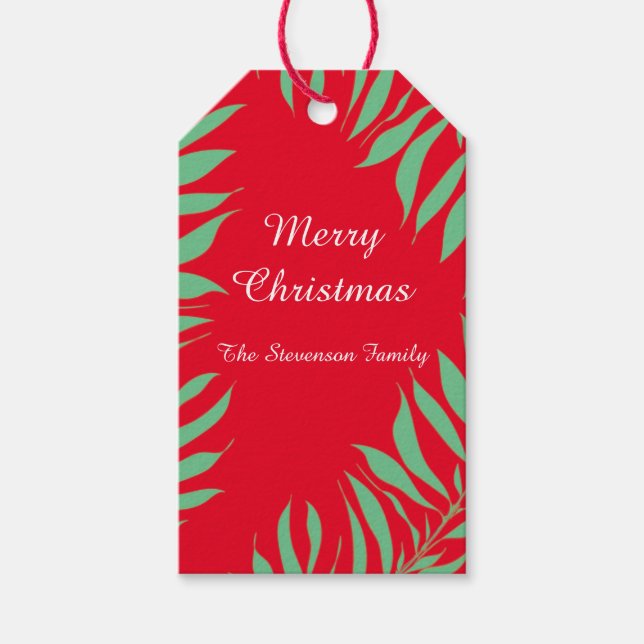 Holidays Red and Green Gift Tags  (Front)