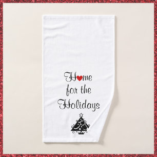 Holidays Red Heart & Tree Hand Towel