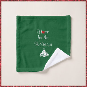 Holidays Red Heart & Tree Wash Cloth