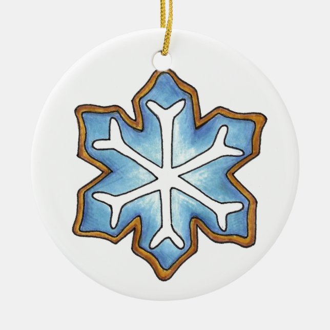 Holidays Snowflake Snow Flake Christmas Hanukkah Ceramic Tree Decoration (Front)