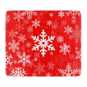 Holidays Snowflakes motif in red for Everyone Cutting Board