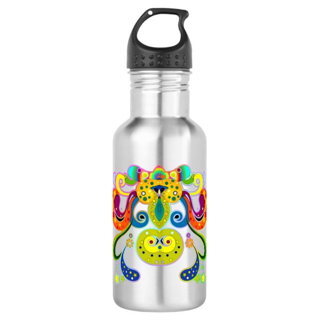 holiES - abstract happy holy Cow + your ideas 532 Ml Water Bottle (Front)