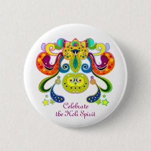 holiES - abstract happy holy Cow + your ideas 6 Cm Round Badge