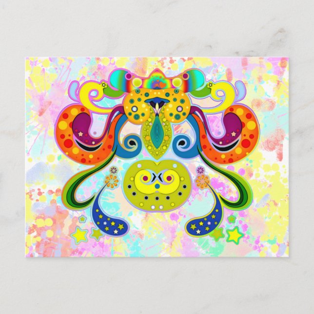 holiES - abstract happy holy Cow + your ideas Postcard (Front)