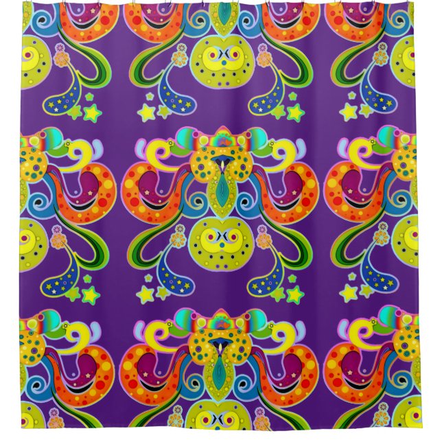 holiES - abstract happy holy Cow + your ideas Shower Curtain (Front)