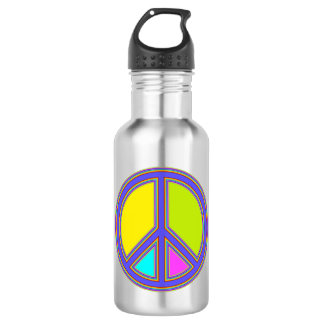 holiES - colourful PEACE sign + your ideas 532 Ml Water Bottle