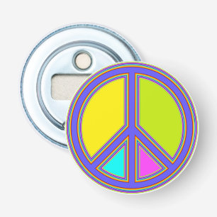 holiES - colourful PEACE sign + your ideas Bottle Opener