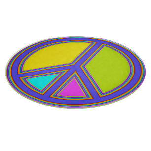 holiES - colourful PEACE sign + your ideas Cutting Board