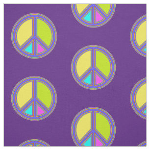 holiES - colourful PEACE sign + your ideas Fabric