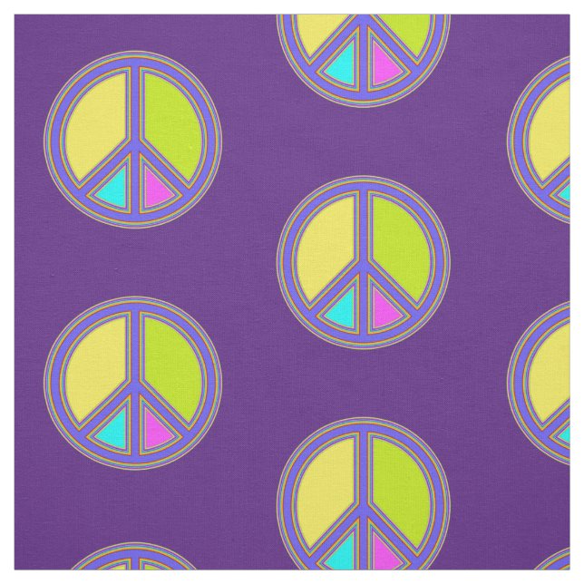 holiES - colourful PEACE sign + your ideas Fabric (Swatch)