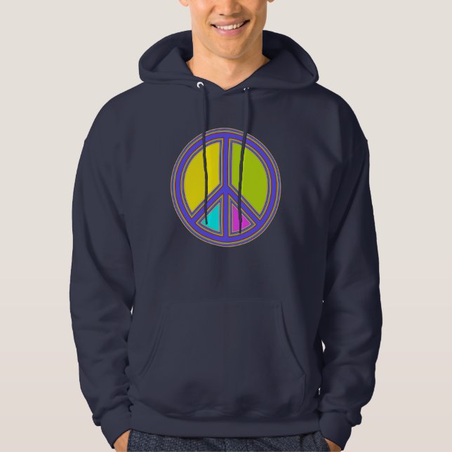 holiES - colourful PEACE sign + your ideas Hoodie (Front)