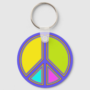 holiES - colourful PEACE sign + your ideas Key Ring
