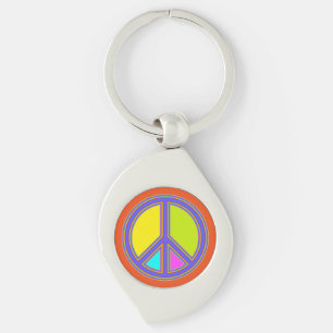 holiES - colourful PEACE sign + your ideas Key Ring