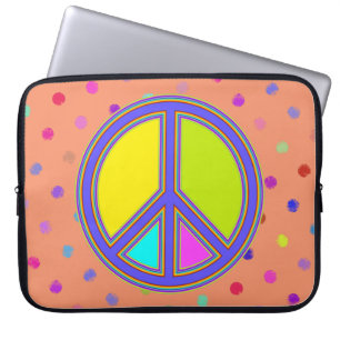 holiES - colourful PEACE sign + your ideas Laptop Sleeve
