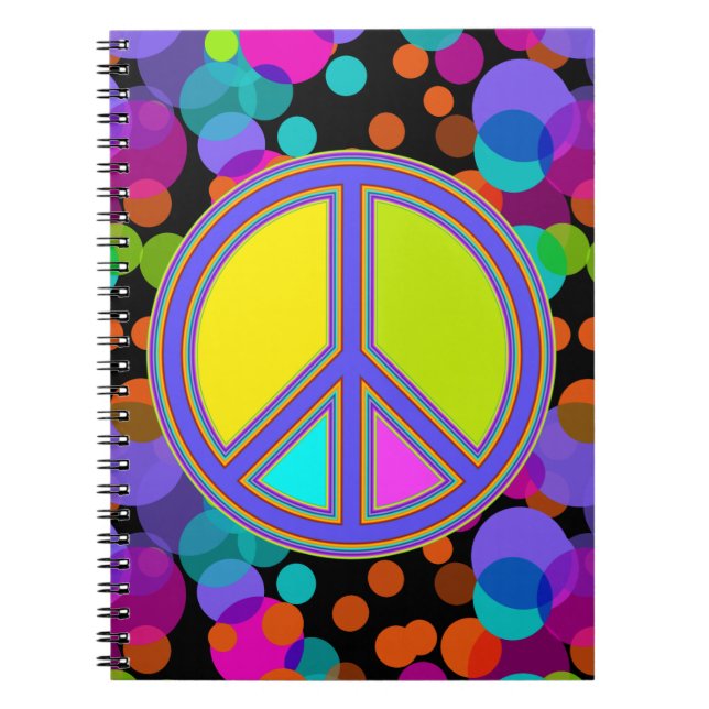 holiES - colourful PEACE sign + your ideas Notebook (Front)