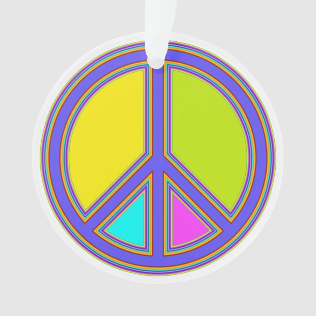 holiES - colourful PEACE sign + your ideas Ornament (Front)