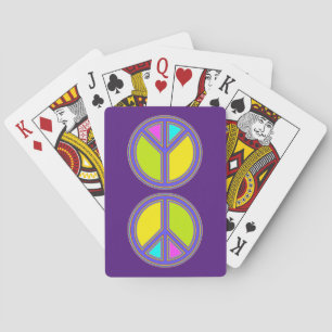 holiES - colourful PEACE sign + your ideas Playing Cards