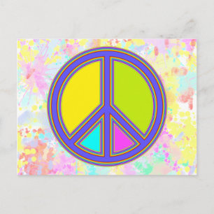 holiES - colourful PEACE sign + your ideas Postcard