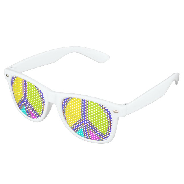holiES - colourful PEACE sign + your ideas Retro Sunglasses (Angled)