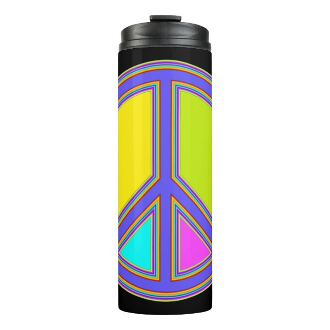 holiES - colourful PEACE sign + your ideas Thermal Tumbler (Front)