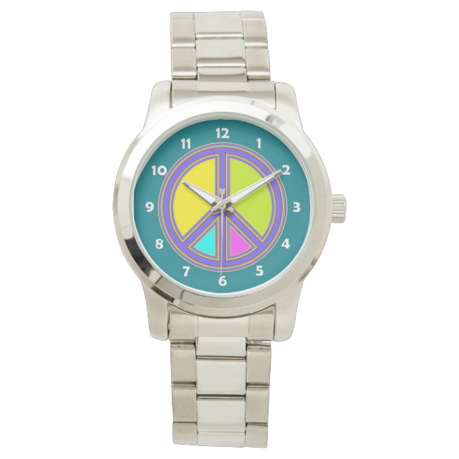 holiES - colourful PEACE sign + your ideas Watch (Front)
