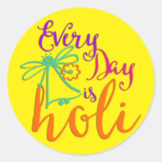 holiES - Every Day is Holi + your backgr. & ideas Classic Round Sticker