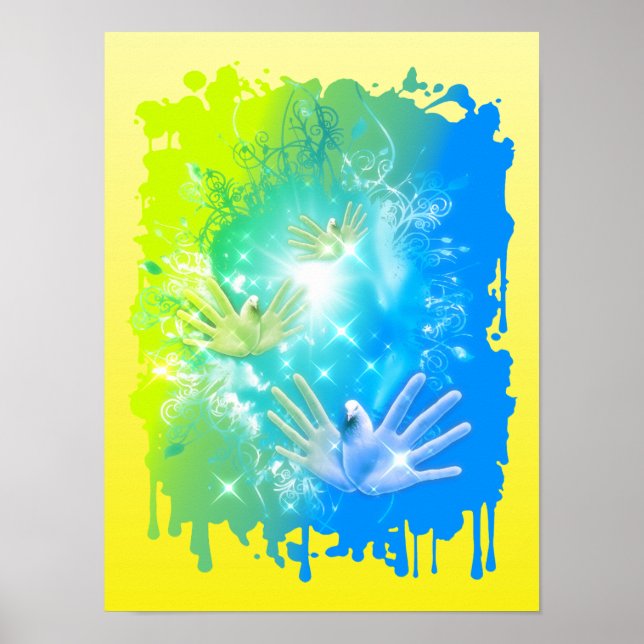 holiES - Flying Hands Pigeons ART Poster (Front)