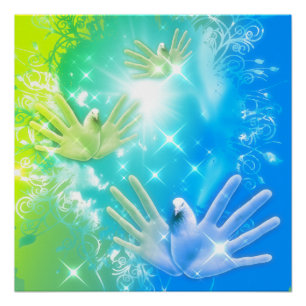 holiES - Flying Hands Pigeons ART Poster