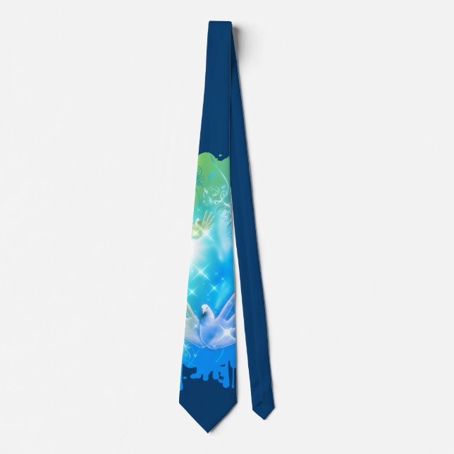 holiES - Flying Hands Pigeons ART Tie (Front)