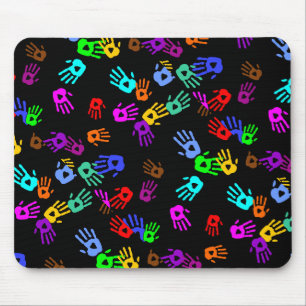 holiES - hands coloured pattern 1 + your backgr. Mouse Mat