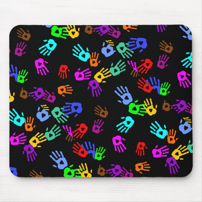 holiES - hands coloured pattern 1 + your backgr. Mouse Mat (Front)