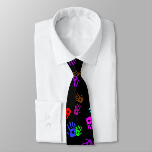 holiES - hands coloured pattern 1 + your backgr. Tie