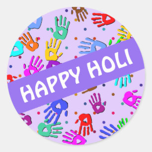 holiES - hands dots coloured pattern 1 Classic Round Sticker