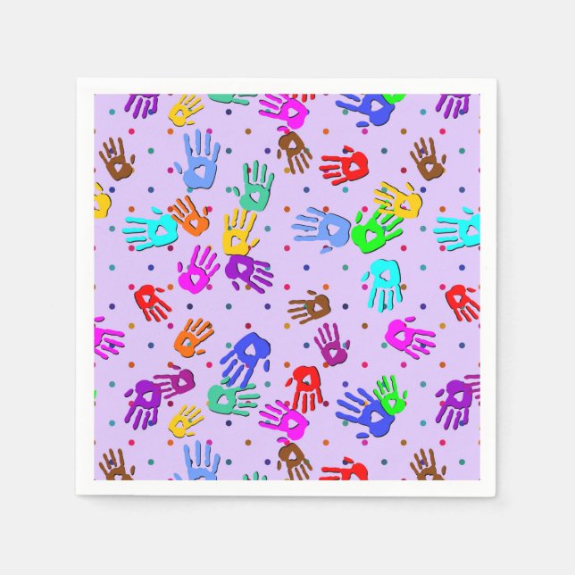 holiES - hands dots coloured pattern 1 Napkin (Front)