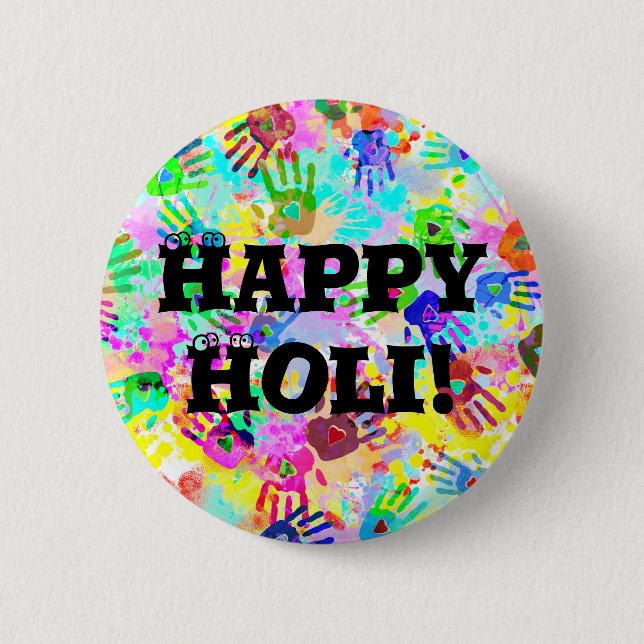 holiES - hands splashes coloured grunge pattern 2 6 Cm Round Badge (Front)