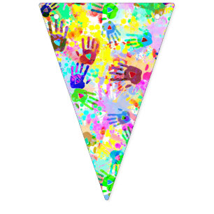 holiES - hands splashes coloured grunge pattern 2 Bunting