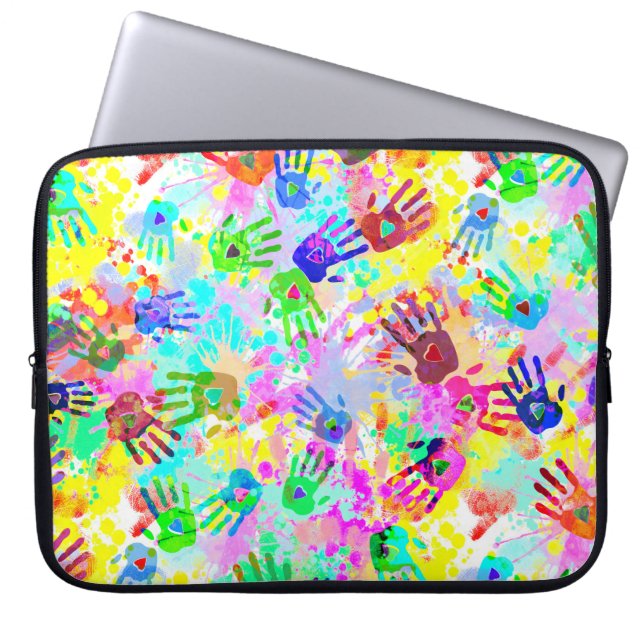 holiES - hands splashes coloured grunge pattern 2 Laptop Sleeve (Front)