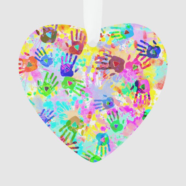 holiES - hands splashes coloured grunge pattern 2 Ornament (Front)