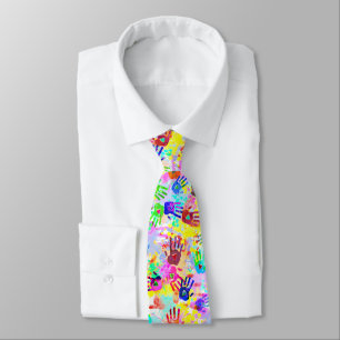 holiES - hands splashes coloured grunge pattern 2 Tie