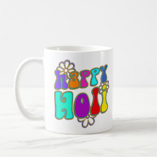 holiES - HAPPY HOLI coloured outline flowers 1 Coffee Mug