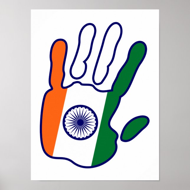 holiES - India Flag Hand - be a fan Poster (Front)