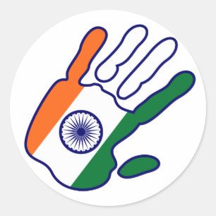 holiES - India Flag Hand Classic Round Sticker
