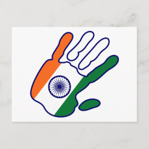 holiES - India Flag Hand Postcard