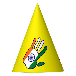 holiES - India Flag Hand + your ideas Party Hat
