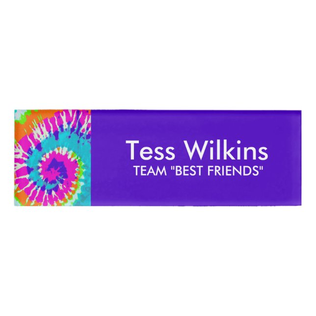 holiES - Power Spiral Batik Style Name Tag (Front)