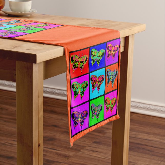 holiES - Psychedelic Butterflies Mosaic Medium Table Runner (In Situ)