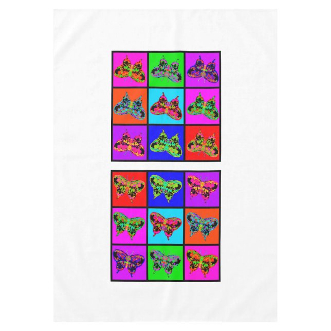 holiES - Psychedelic Butterflies Mosaic Tablecloth (Front)