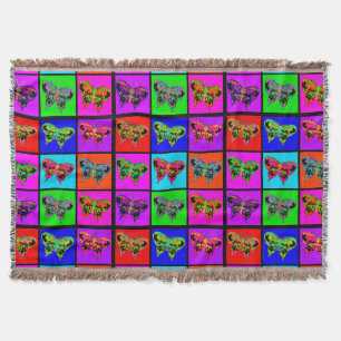 holiES - Psychedelic Butterflies Mosaic Throw Blanket